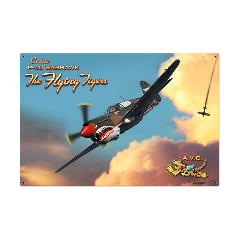 Flying Tiger, Aviation, Metal Sign, 36 X 24 Inches