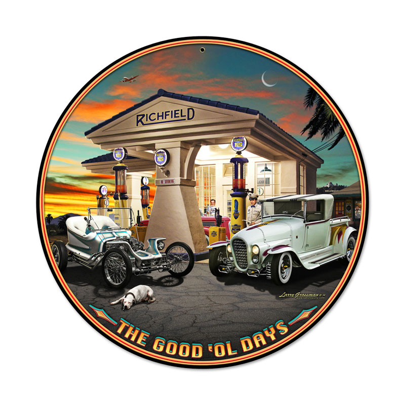 Outlaw and the Ala Kart, Automotive, Round Metal Sign, 14 X 14 Inches
