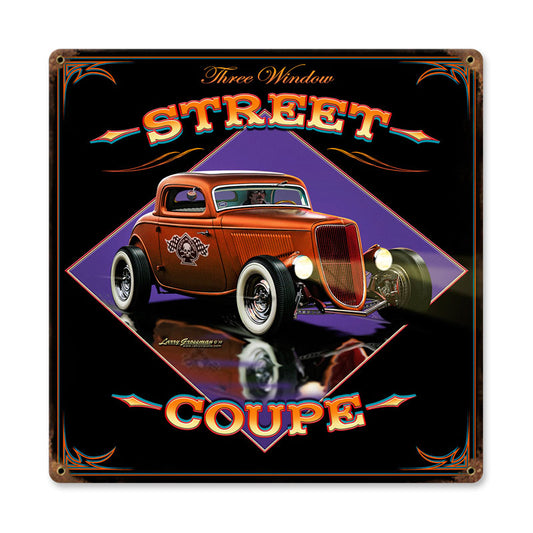 Street Coupe, Automotive, Vintage Metal Sign, 12 X 12 Inches