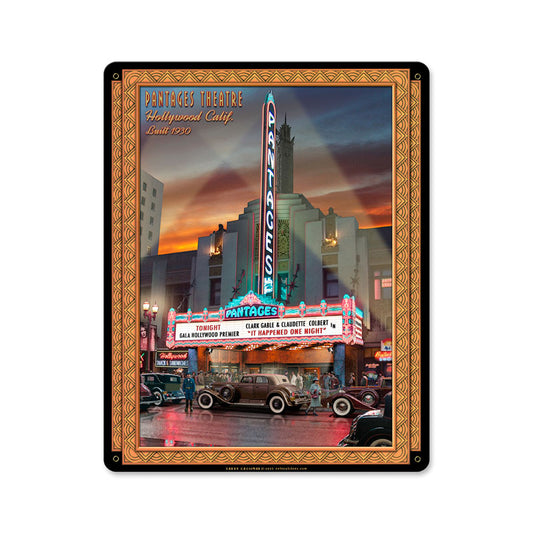 Pantages Deco, Automotive, Metal Sign, 12 X 15 Inches