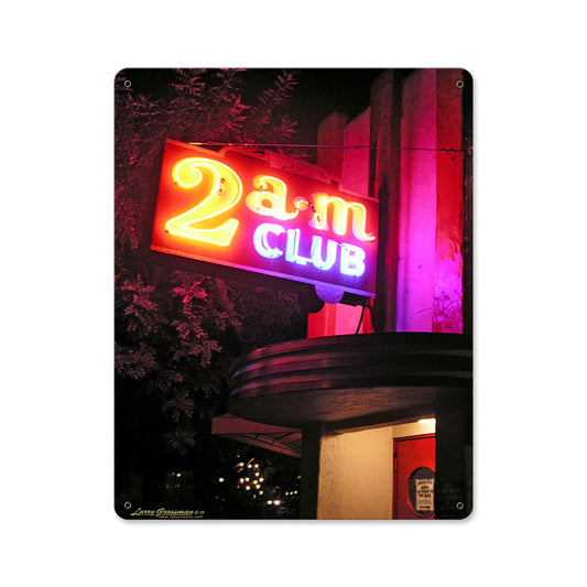 2 AM Club, Metal Sign, Metal Sign, 12 X 15 Inches