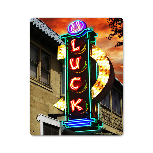 Luck, Metal Sign, Metal Sign, 12 X 15 Inches