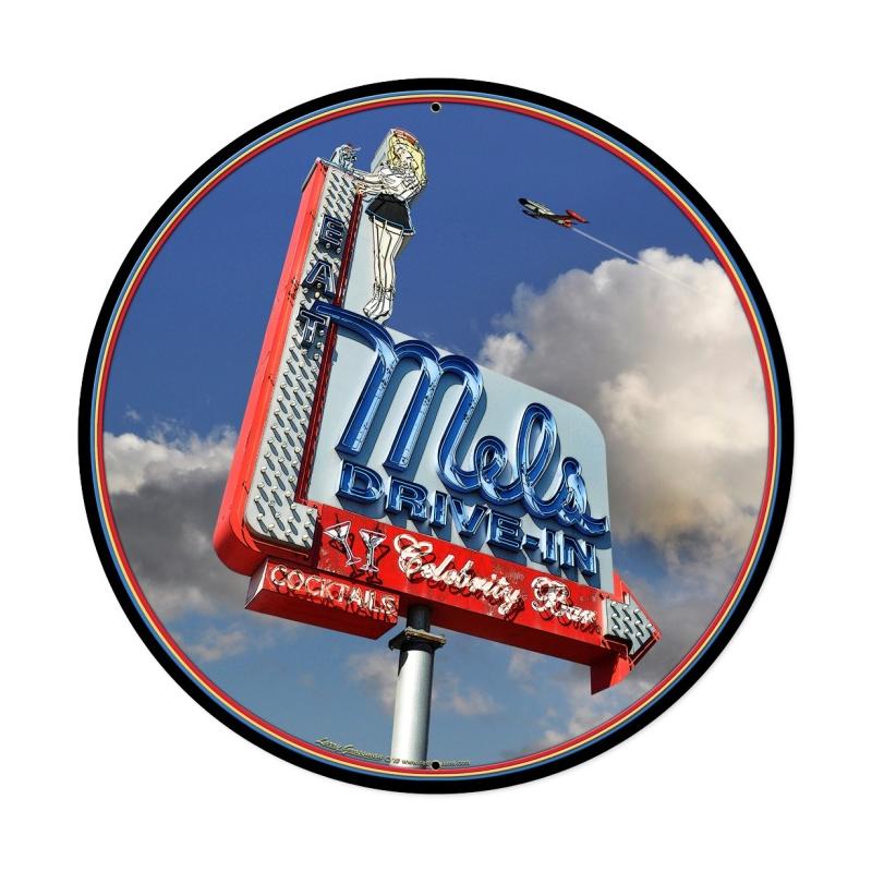 Mels Daytime, Bar and Alcohol, Round Metal Sign, 14 X 14 Inches