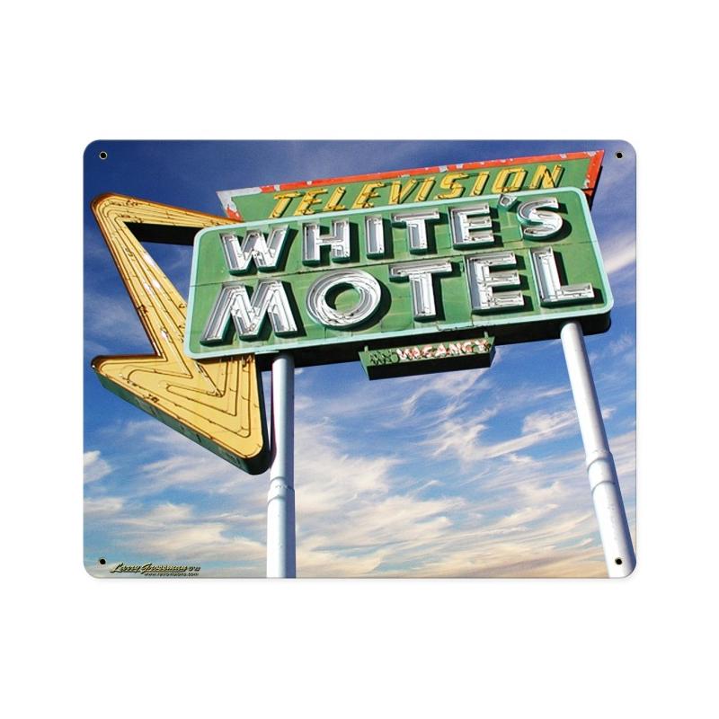 Whites Motel, Metal Sign, Metal Sign, 15 X 12 Inches