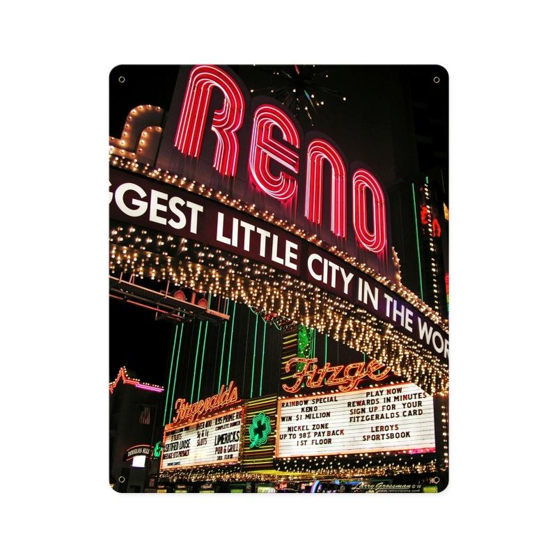 Biggest Little City, Metal Sign, Metal Sign, 12 X 15 Inches