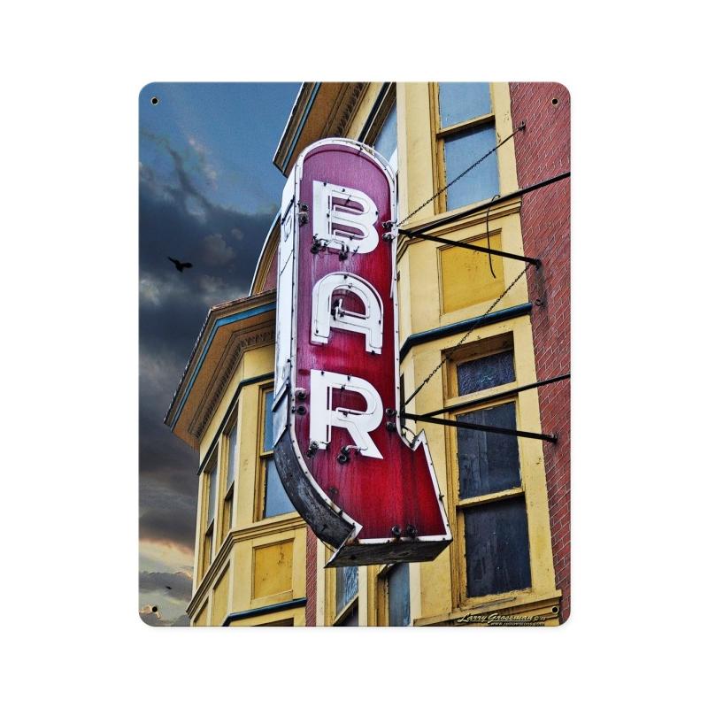 Bar, Metal Sign, Metal Sign, 12 X 15 Inches