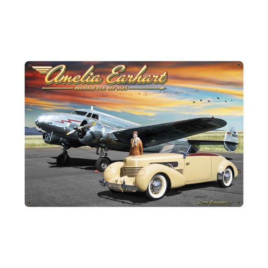 Amelia, Automotive, Metal Sign, 36 X 24 Inches