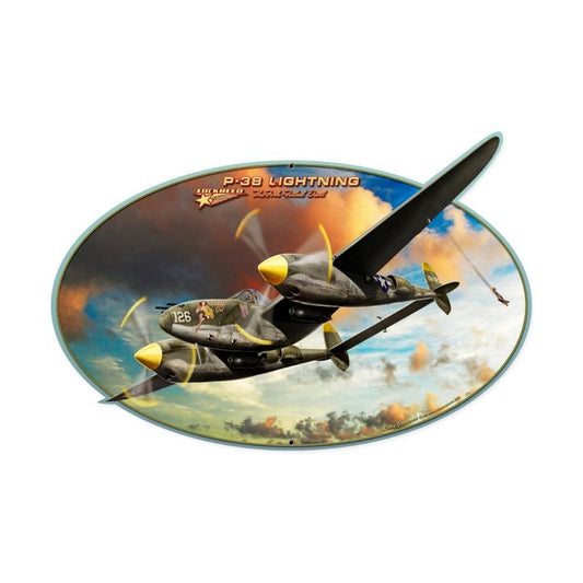 Lightning, Aviation, Custom Metal Shape, 18 X 12 Inches