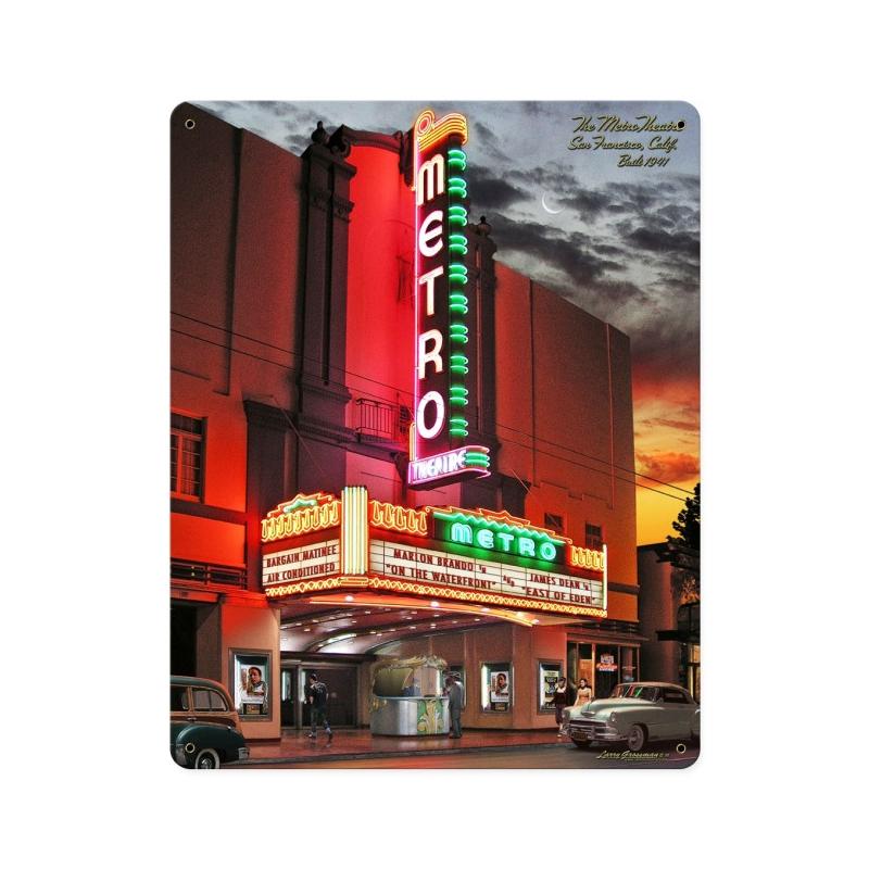 Metro Theatre, Metal Sign, Metal Sign, 12 X 15 Inches