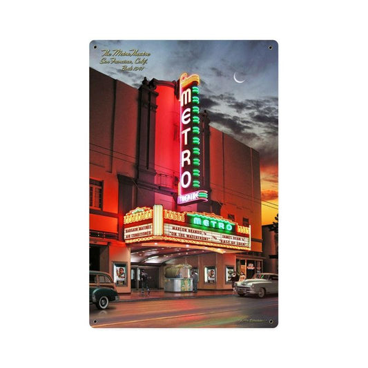 Metro Theatre, Metal Sign, Metal Sign, 12 X 18 Inches