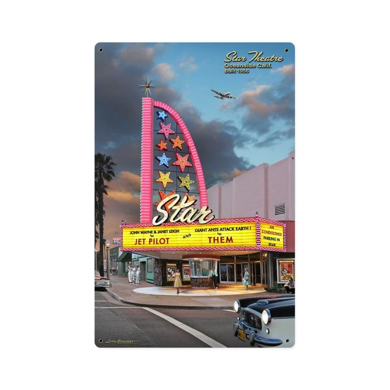 Star Theatre, Metal Sign, Metal Sign, 12 X 18 Inches
