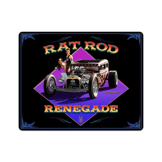 Rat Rod Renegade, Automotive, Vintage Metal Sign, 15 X 12 Inches