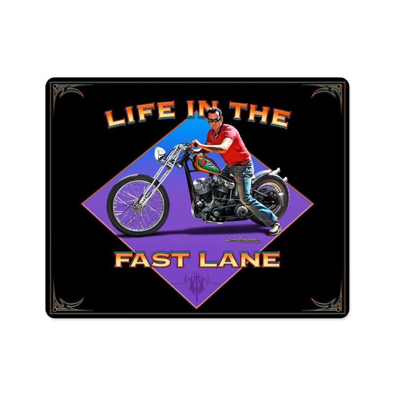 Life in the Fast Lane, Automotive, Vintage Metal Sign, 15 X 12 Inches