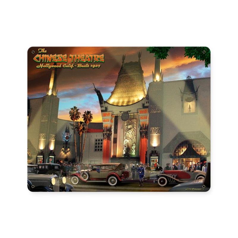 Chinese Theatre, Automotive, Metal Sign, 15 X 12 Inches
