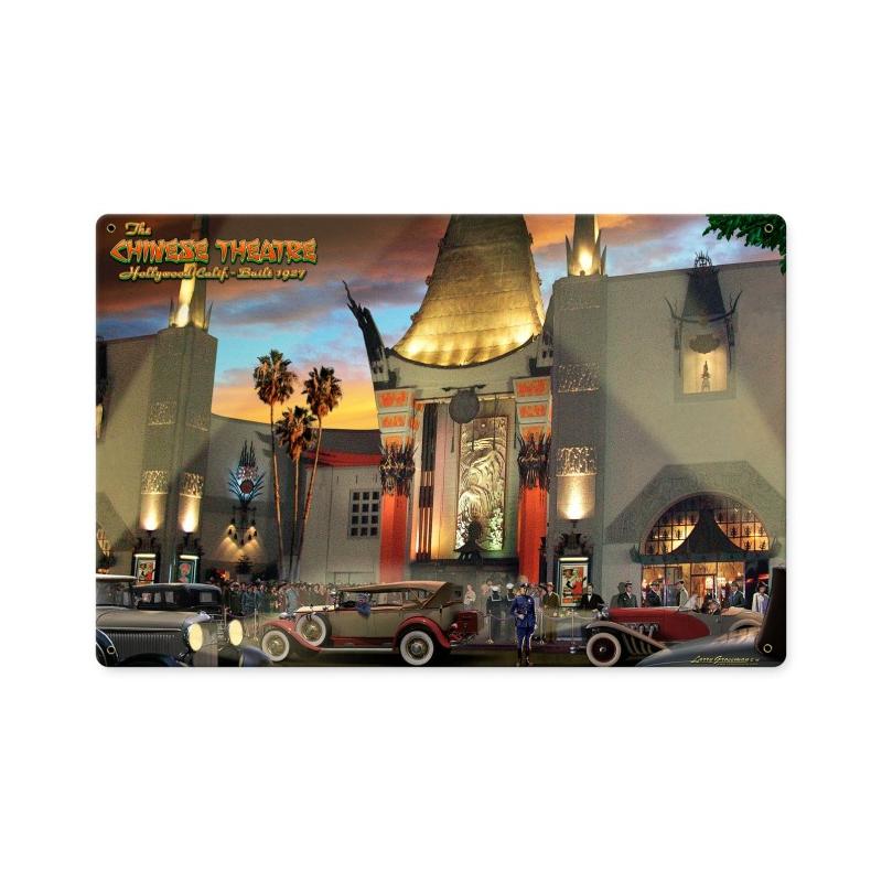 Chinese Theatre, Automotive, Metal Sign, 18 X 12 Inches