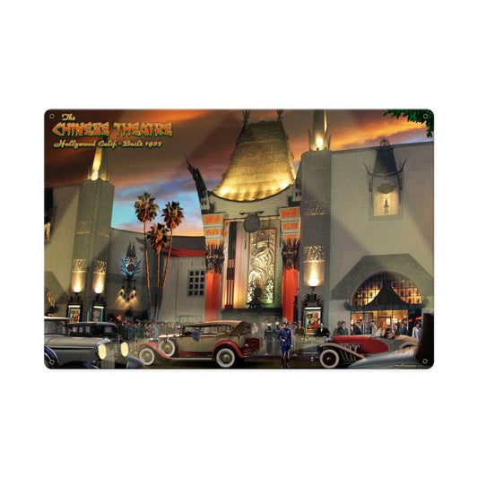 Chinese Theatre, Automotive, Metal Sign, 36 X 24 Inches