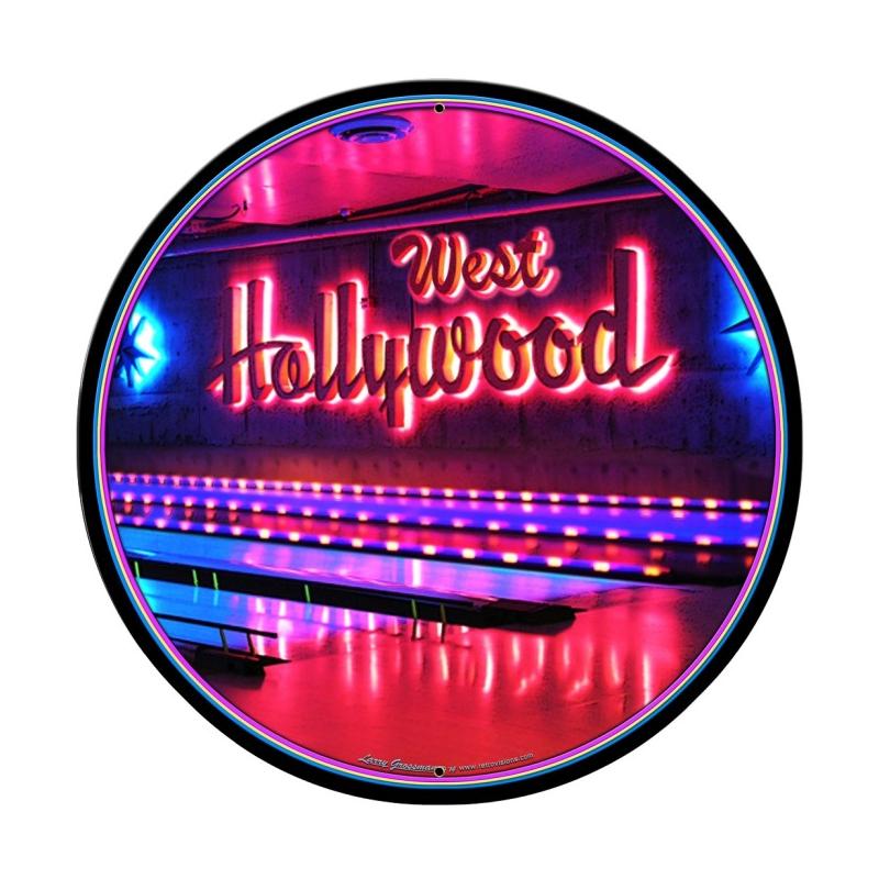 West Hollywood, Automotive, Round Metal Sign, 28 X 28 Inches