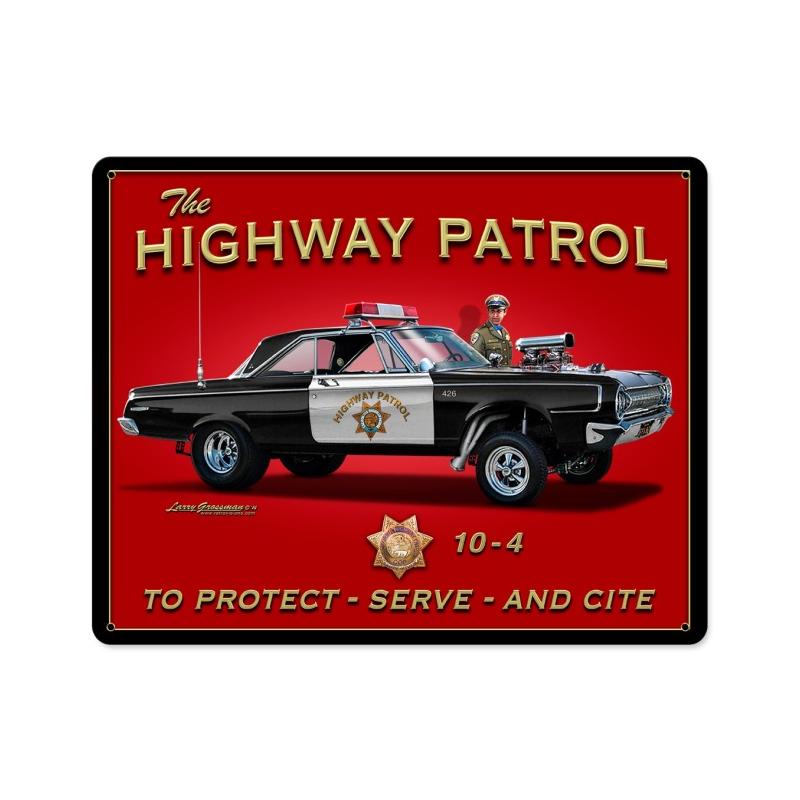 Highway Patrol, Automotive, Metal Sign, 15 X 12 Inches