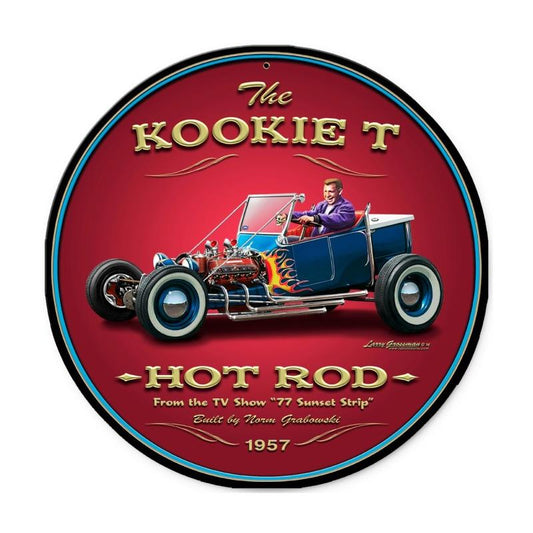 Kookie T, Automotive, Round Metal Sign, 14 X 14 Inches