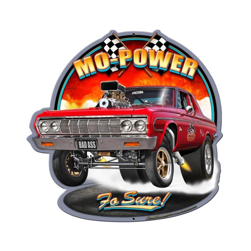Mo Power, Automotive, Custom Metal Shape, 18 X 18 Inches