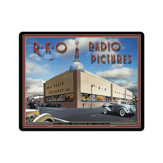 RKO Studios, Metal Sign, Metal Sign, 15 X 12 Inches