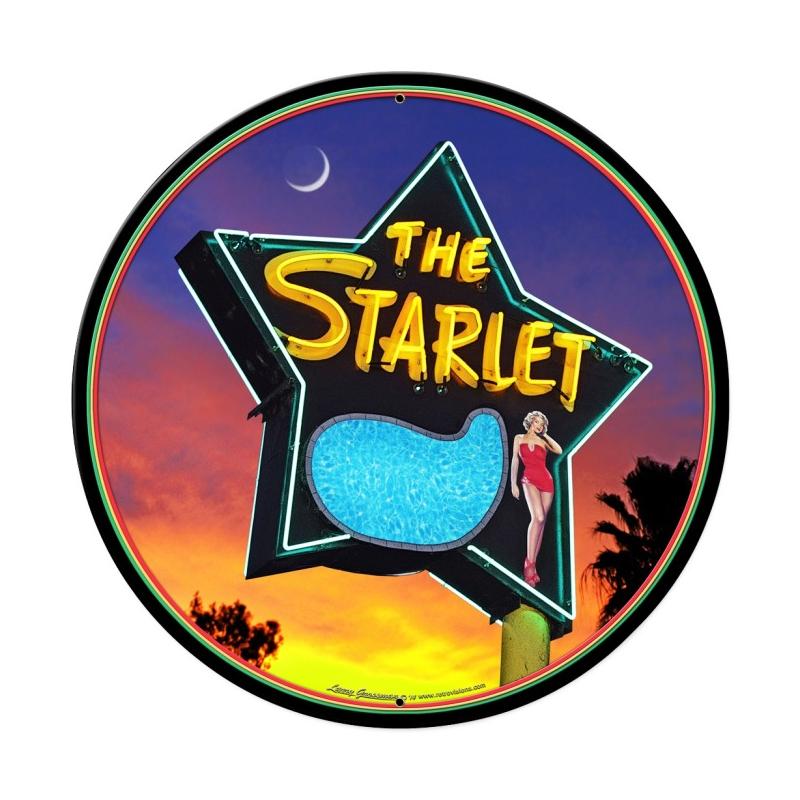 The Starlet, Travel, Round Metal Sign, 28 X 28 Inches