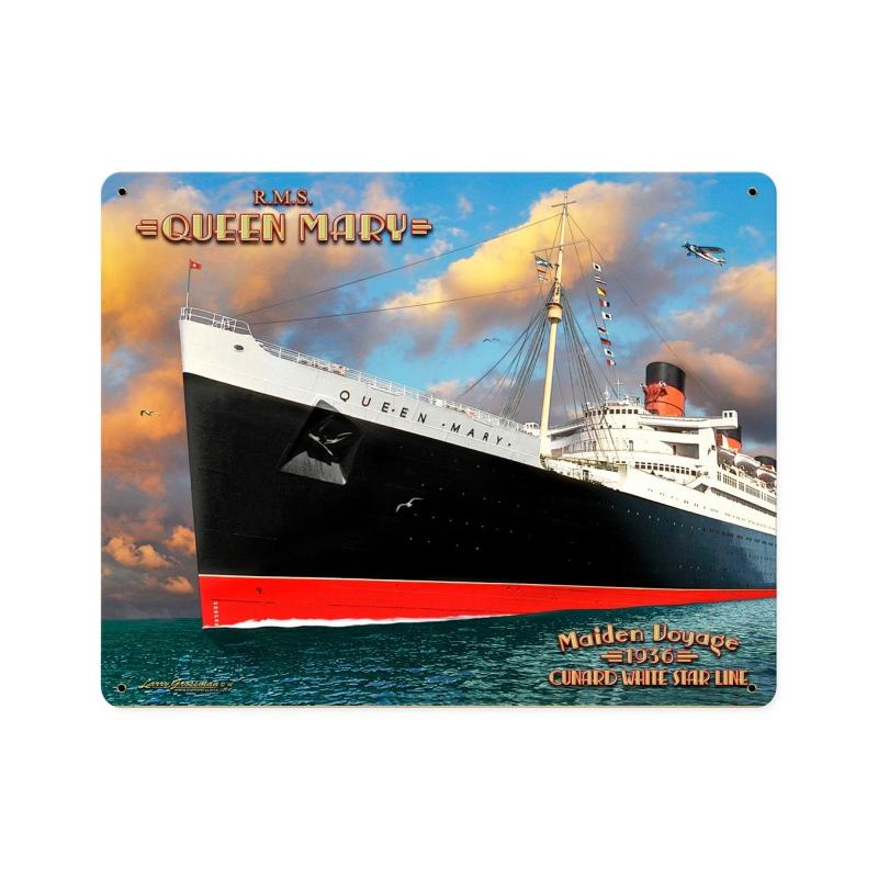 Queen Mary, Nostalgic, Custom Metal Shape, 22 X 28 Inches