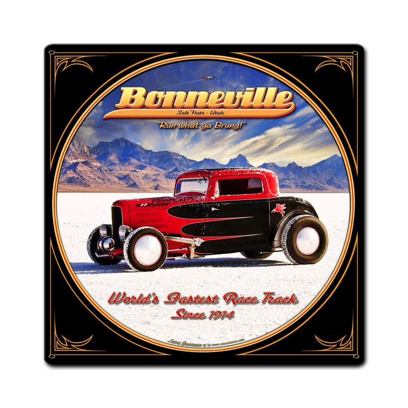Bonneville, Automotive, Custom Metal Shape, 24 X 24 Inches