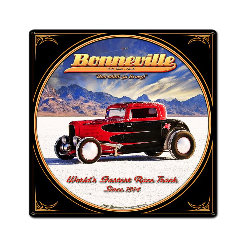 Bonneville, Automotive, Custom Metal Shape, 18 X 18 Inches