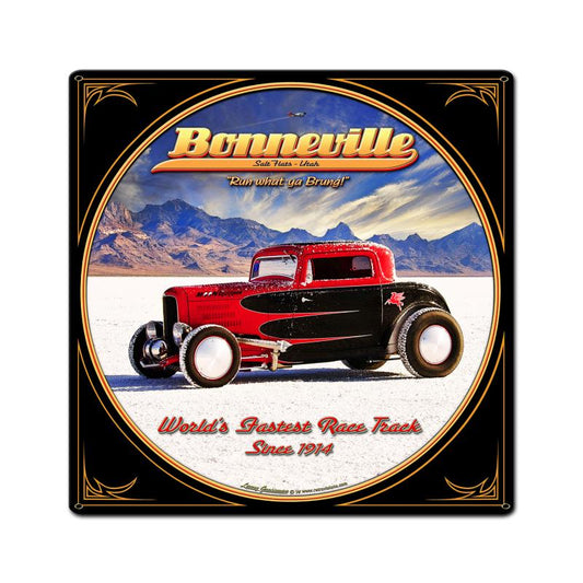 Bonneville, Automotive, Custom Metal Shape, 18 X 18 Inches