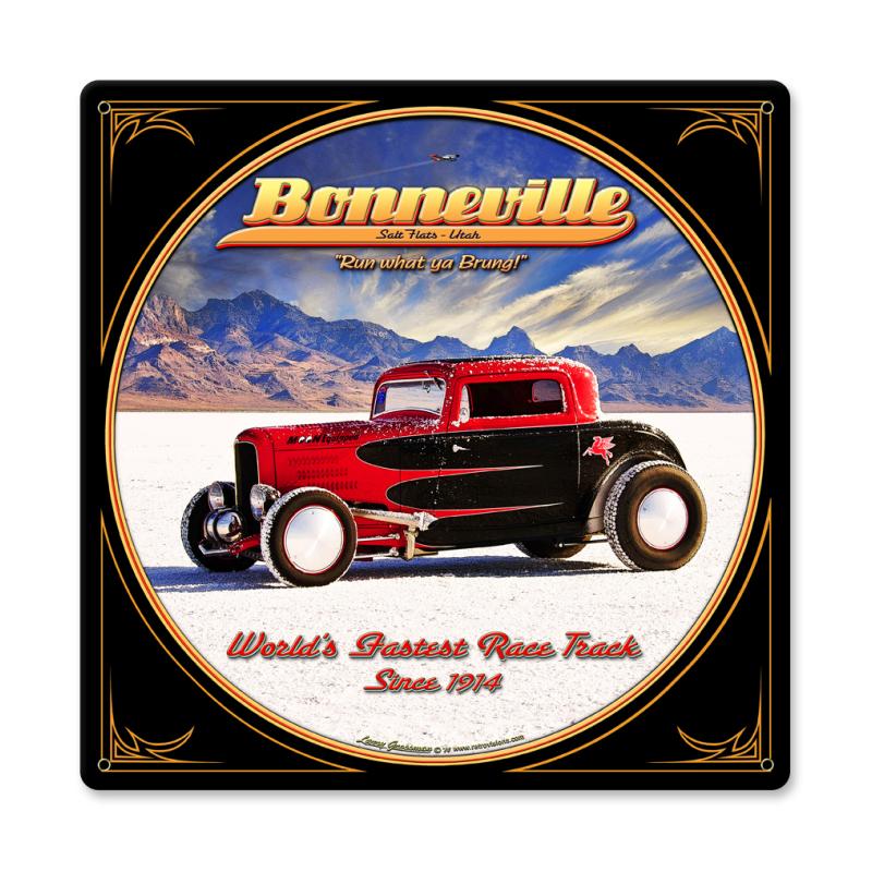 Bonneville, Automotive, Metal Sign, 12 X 12 Inches