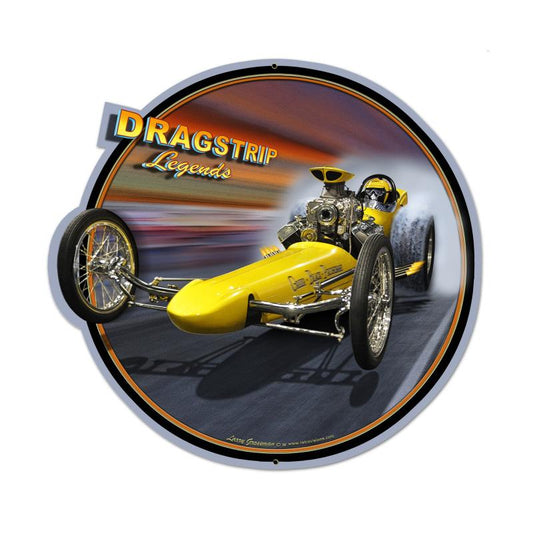 Dragster Legends, Automotive, Custom Metal Shape, 28 X 28 Inches