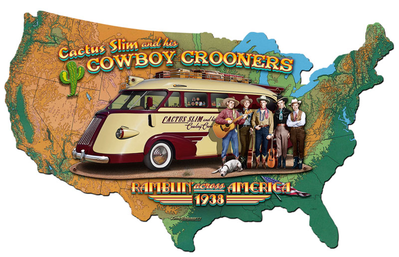 3-D CACTUS SLIM  MAP, Licensed Products/Larry Grossman, PLASMA, 25 X 16 Inches