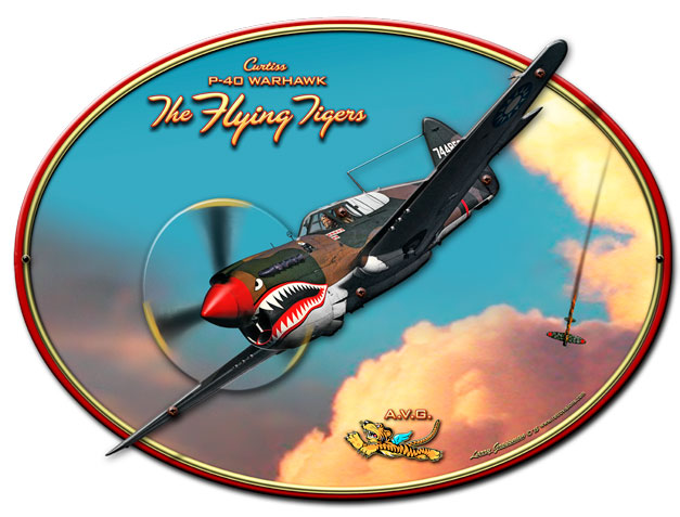 3-D Flying Tiger Plasma Shape, Aviation, SATIN 3, 17 X 13 Inches
