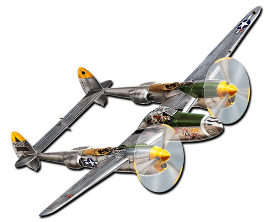 P-38 Plane, Aviation, PLASMA, 16 X 14 Inches