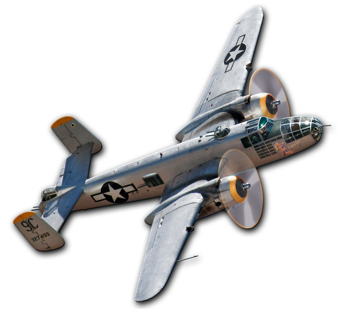 B-25 MITCHELL BOMBER, Licensed Products/All American Art by Larry Grossman, PLASMA, 18 X 16 Inches