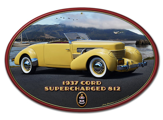 1937 CORD 812, Featured Artists/All American Art by Larry Grossman, Plasma, 20 X 29 Inches