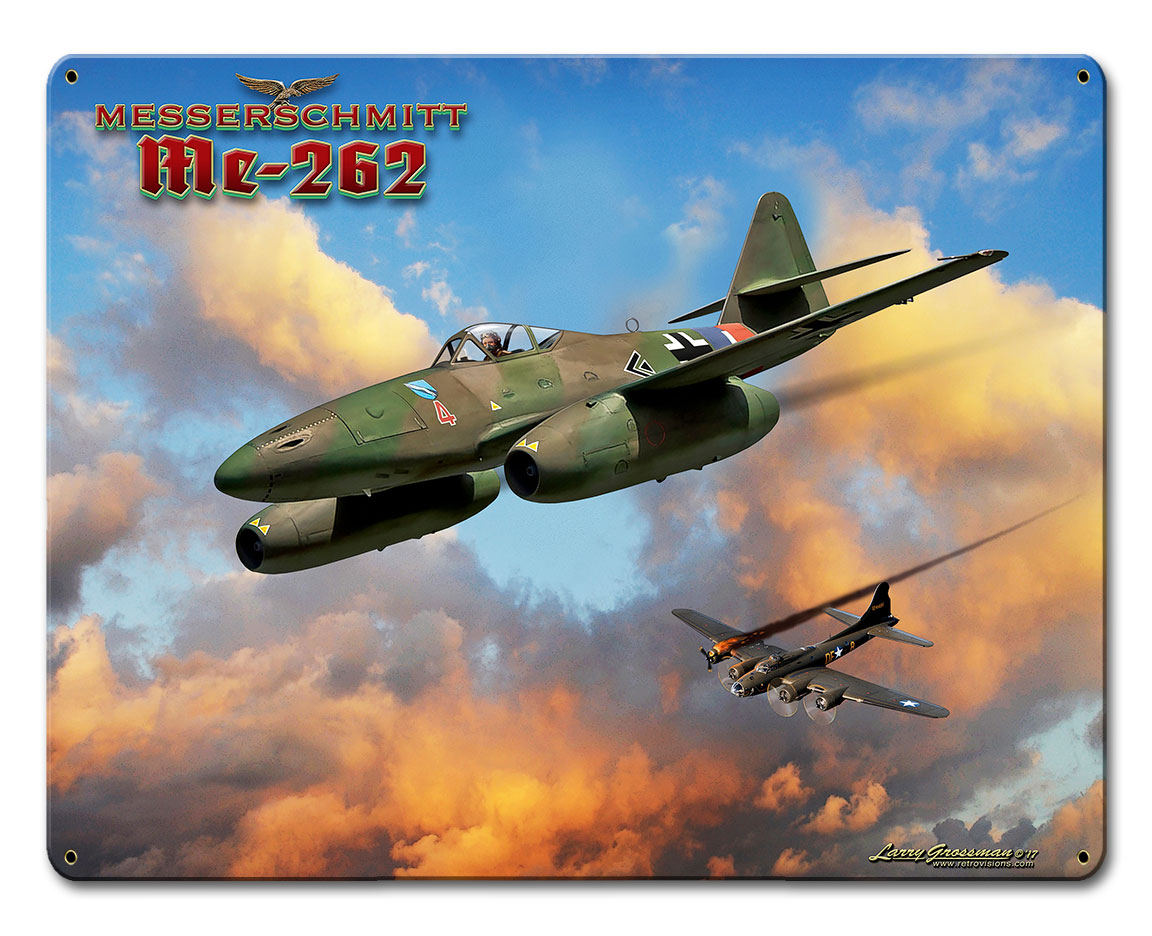 Me-262 Jet, Featured Artists/All American Art by Larry Grossman, Satin, 12 X 15 Inches