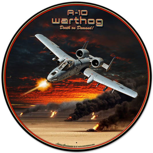 A-10 Warthog, Featured Artists/All American Art by Larry Grossman, Round, 28 X 28 Inches