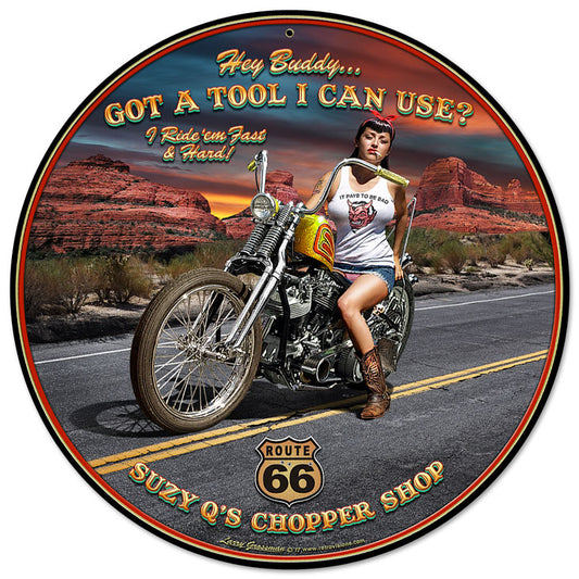 Got A Tool, Featured Artists/All American Art by Larry Grossman, Round, 14 X 14 Inches