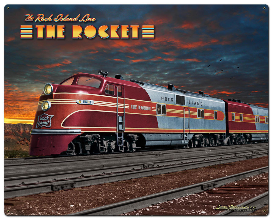 Rocket Train, Featured Artists/All American Art by Larry Grossman, Satin, 30 X 24 Inches