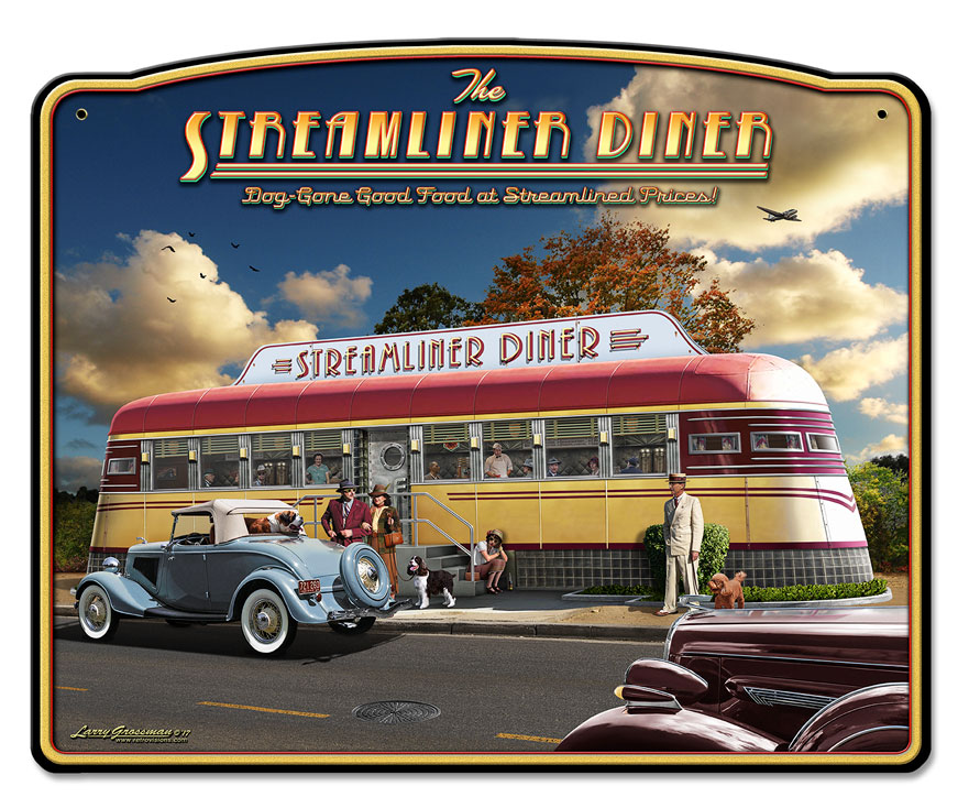 Streamliner Diner, Automobile, Plasma, 18 X 15 Inches