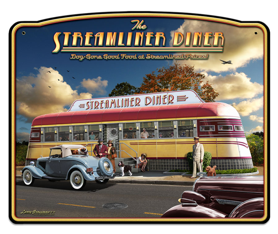 Streamliner Diner, Automobile, Plasma, 28 X 23 Inches