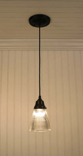 Minimalist Antique Glass Light Pendant or Sconce