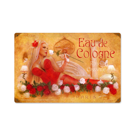Classic Rose, Pinup Girls, Vintage Metal Sign, 18 X 12 Inches