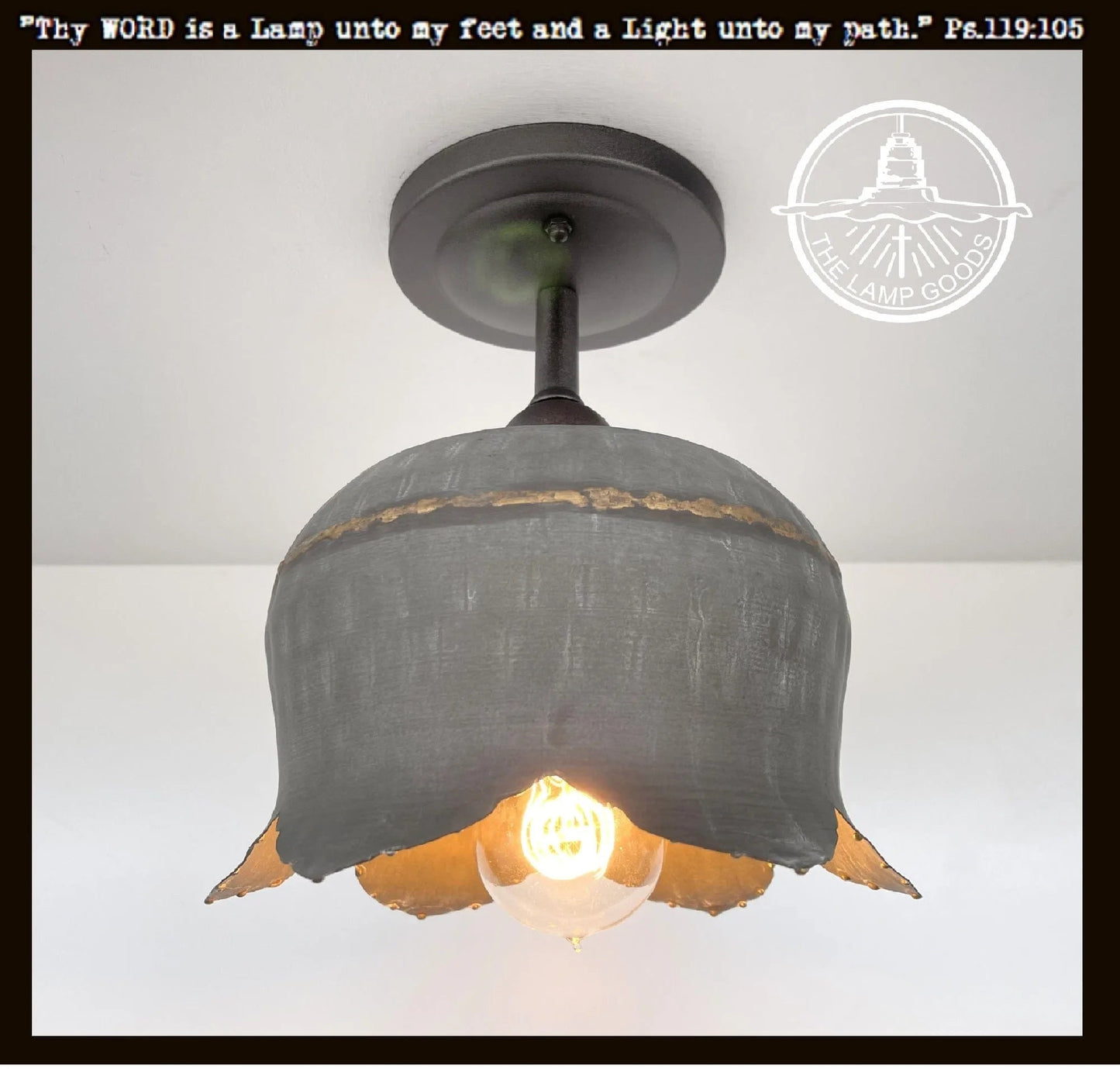 Lotus Galvanized Ceiling Light