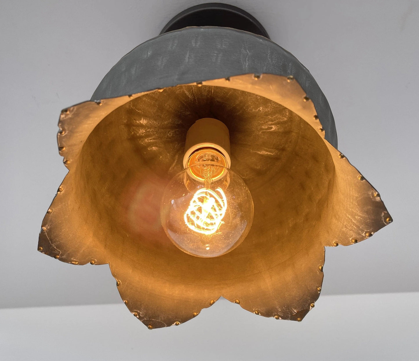 Lotus Galvanized Ceiling Light