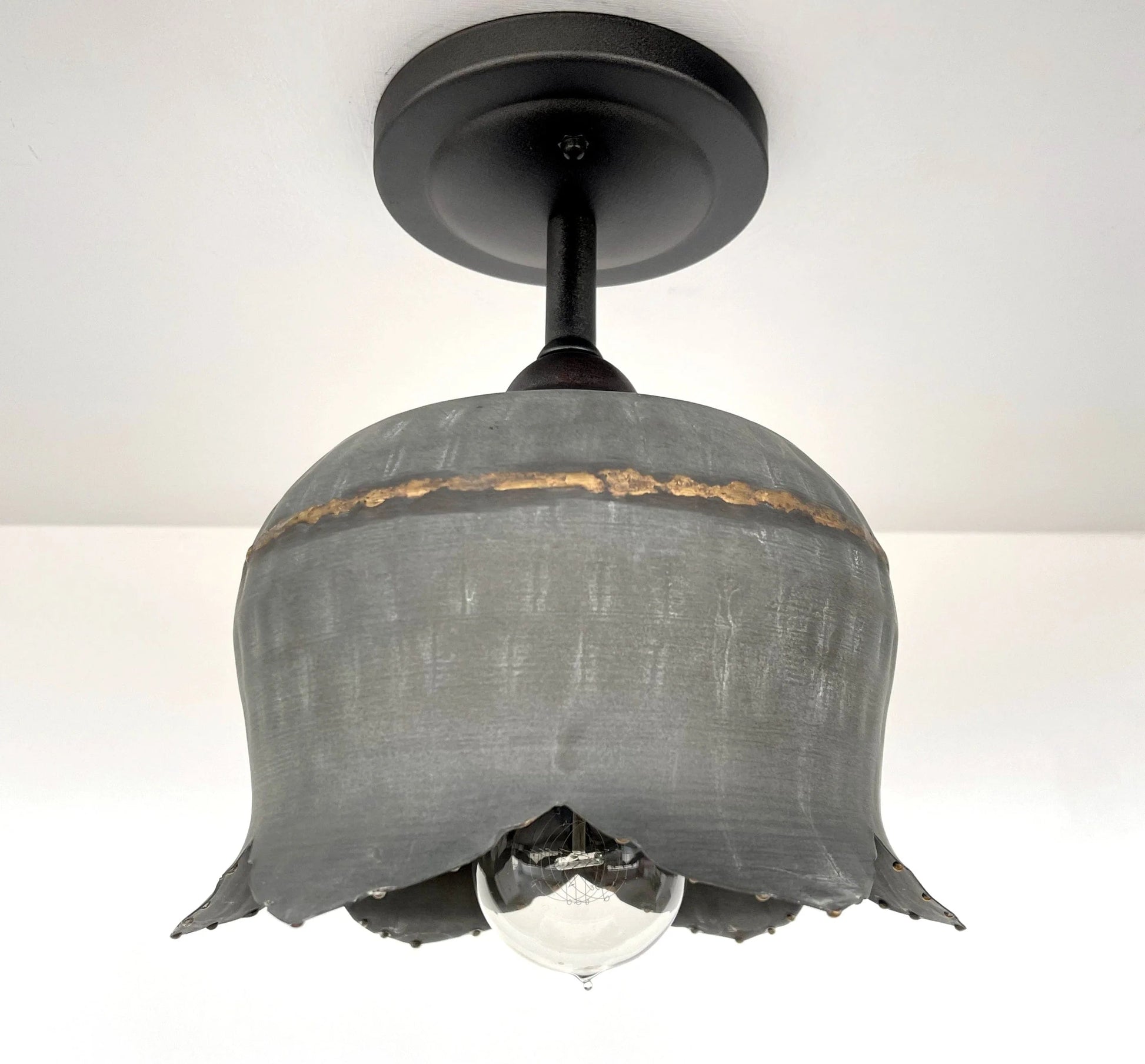 Lotus Galvanized Ceiling Light