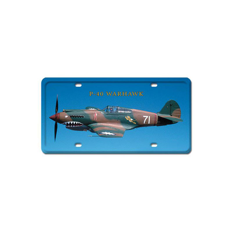 P-40 Warhawk, Aviation, License Plate, 6 X 12 Inches