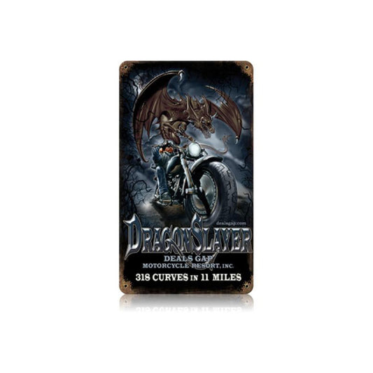 Dragon Slayer, Motorcycle, Vintage Metal Sign, 8 X 14 Inches